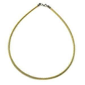  Gold Over Stainless Steel Two Tone Cable Chain/Necklace 