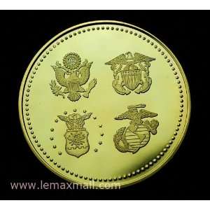    US Army Navy Marine Corps Air Force Gold Coin: Everything Else