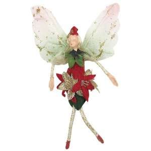 Attractive Christmas Holiday Fairy Figurine   Red/Green/Gold A00602