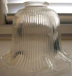 VINTAGE GLASS LAMP SHADE CLEAR 4 EMBOSSED REPLACEMENT  