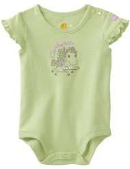 Carhartt Baby girls Infant Short Ruffle Sleeve Bodyshirt with Little 