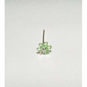   Green Flower Hand Painted Straight Nose Pin Body Jewelry: Everything