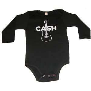  Johnny Cash Guitar Baby/Infant Long Sleeve Bodysuit One 