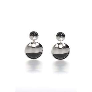 Etienne Aigner Eclipse Silver and Black Stone Drop