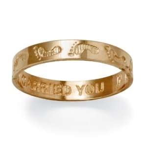  PalmBeach Jewelry 10k Gold Footprints Ring: Jewelry