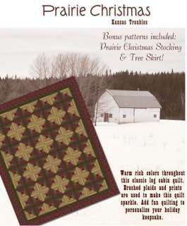 Classic log cabin quilt pattern plus bonus Prairie Christmas Stocking 
