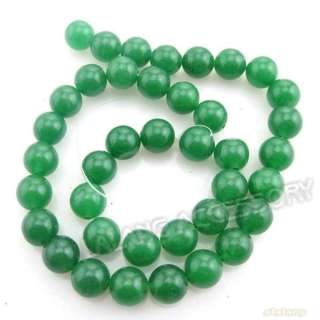 1string Round Green Jade Beads Loose Gemstones 10mm 110175  