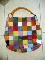 LUCKY BRAND LEATHER PATCHWORK TOTE HANDBAG  