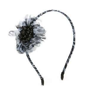  Karina Beads And Flower Headband, Zebra Print, 1 ea 