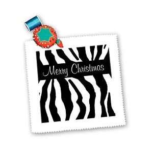  Merry Christmas Zebra Print   10x10 Quilt Square Arts 