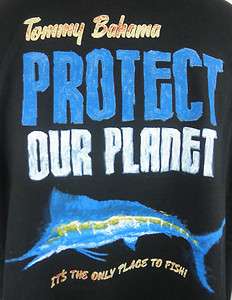   Bahama Protect Our Planet Tee T Shirt Black Mens Fishing Marlin Fish