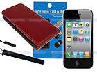 Maroon Red Vertical Leather Case Cover+Screen Protector