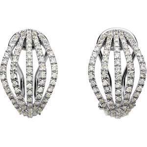    14K White Gold 1 ct. Diamond Huggie Earrings: Katarina: Jewelry