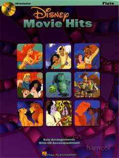   Music   Disney Movie Hits for Flute Sheet Music Book & Play Along CD