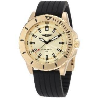 Invicta Mens 10004 004 Gold Dial Black Silicone Watch