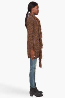 Elizabeth And James Fringed Scarf Cocoon Coat for women  