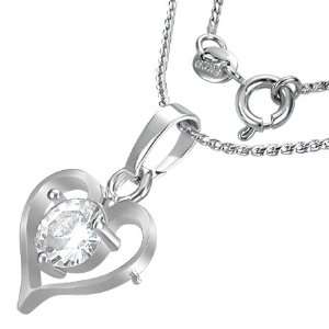 The Stainless Steel Jewellery Shop   Fashion Prong Set Open Love Heart 
