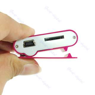 USB Mini Clip  Player Micro Support Up To 1GB 2GB 4GB 8GB TF Card 7 