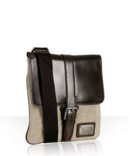 Dolce & Gabbana beige canvas leather detail messenger bag   up 