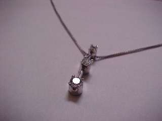   NECKLACE TRIO OVER 1/2 CARAT DIAMONDS 14 K WHITE GOLD 17 INCHES LONG