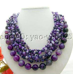 Wonderful 8Strds Purple Agate Necklace  