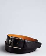 Lago Doro black textured leather belt style# 319078001