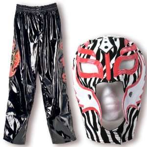  WWE Rey Mysterio Zebra Replica Kid Size Mask & Pants Combo 
