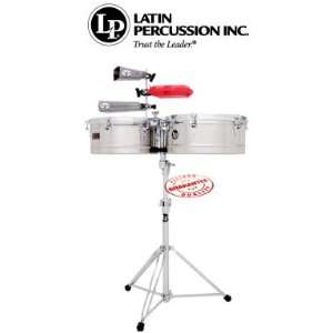  Latin Percussion Prestige Series Timbales 13 14 Stainless Steel LP 