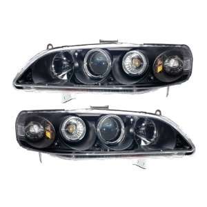   : 98 02 Honda Accord Black LED Halo Projector Headlights: Automotive
