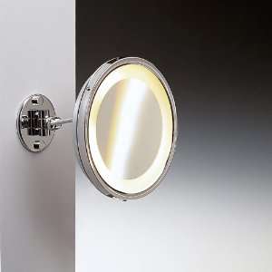 Windisch 99156 Wall Mounted Brass Lighted 3x or 5x Magnifying Mirror 