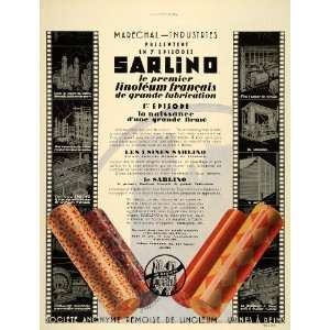 1929 Ad French Marechal Sarlino Forbo Linoleum Floor   Original Print 