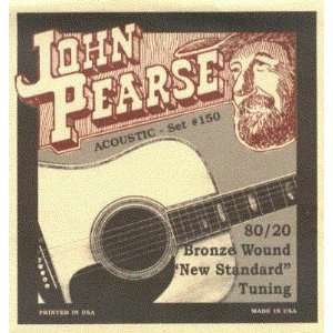 John Pearse Acoustic Six String Guitar 80/20 Bronze New Standard, .011 