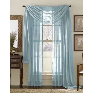  84 Long Sheer Curtain Panel   Neon Blue (Aqua)