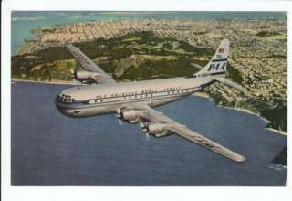 PanAm Pan American Airlines Strato Clipper Old Postcard Vintage 