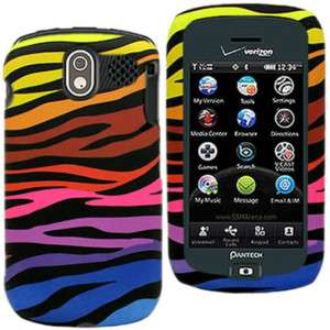 For Verizon Pantech Crux Rainbow Zebra Cover Phone Case  