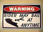 FUNNY PWC PERSONAL WATERCRAFT STICKER DECAL RIDER BAIL
