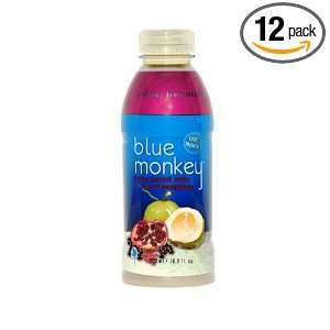 Blue Monkey Coconut Acai / Pom All Natural juices Drink, 16.9 Ounce 