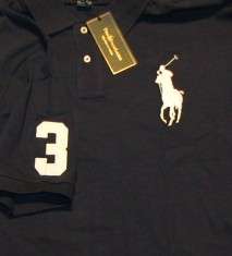 Polo Ralph Lauren Mens Classic Fit Big Pony Polo Navy/White New W 