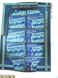 LOT vintage WALTHAM DOUBLE EDGED RAZORS box+blades  