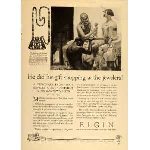  1926 Vintage Ad Elgin Watches Egyptian Princess Jewelry 