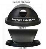 Black Dome Top Recycling Lid for 55 Gallon Trash Cans  