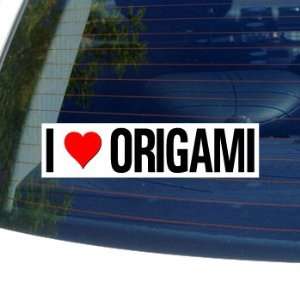  I Love Heart ORIGAMI   Window Bumper Sticker: Automotive