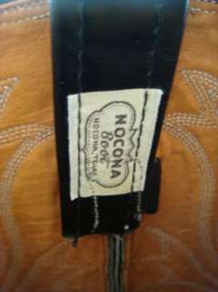 Vintage Nocona Texas Black Leather Reptile Western Cowboy Mens Boots 