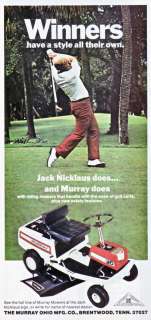 1973 Golfer Jack Nicklaus Murray Riding Mower Print Ad  