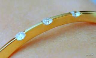   00 ROBERTO COIN 18K Yellow Gold 3 Diamond Bangle Bracelet SALE!  