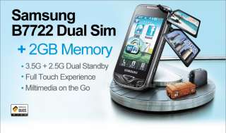 SAMSUNG B7722 UNLOCKED DUAL SIM GSM 3G WI FI 5MP + 2GB  