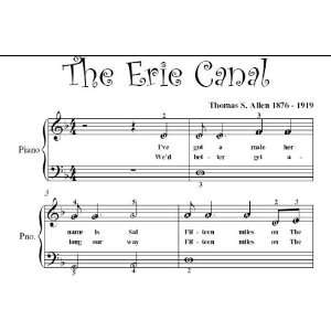 Erie Canal Easy Piano Sheet Music Traditional American Folk Song 