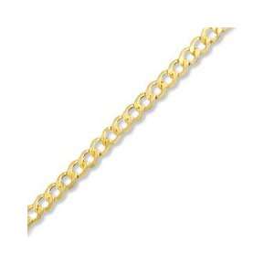  Polished Curb Chain Bracelet   7.5 14K Gold over Sterling 