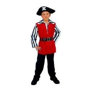  Pirate Captain Boy Costume Dress Up Play Swashbuckler S   no hat 