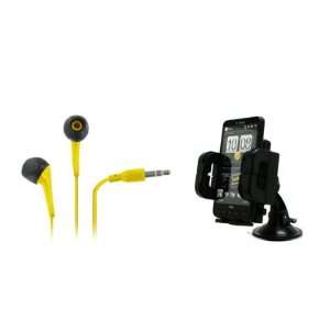 com EMPIRE HTC Amaze 4G 3.5mm Stereo Earbud Headphones (Yellow) + Car 